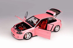 1/18 Motorhelix Honda Civic Type R (EK9) (Pink) Full Open Diecast Car Model with Extra Engine