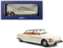 1968 Citroen DS 21 Le Leman Ivory and Green Metallic with Orange Interior 1/18 Diecast Model Car by Norev