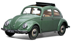 1/12 Sunstar 1950 Volkswagen Beetle Saloon with Opening Roof (Green) Diecast Car Model