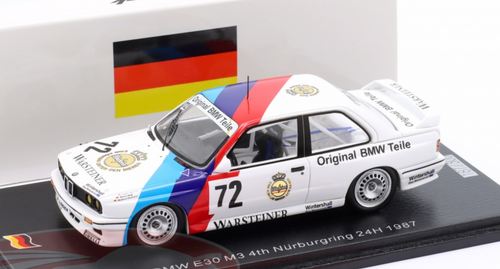 1/43 Spark BMW E30 M3 No.72 4th Nürburgring 24H 1987 D. Quester