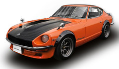 1/18 Sunstar 1970 Fairlady Z (S30) RHD (Orange with Carbon Hood) Diecast Car Model