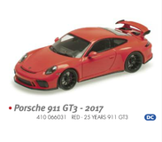 1/43 Minichamps PORSCHE 911 GT3 - 2017 - RED - 25 YEARS Diecast Car Model