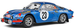 1/18 Solido 1972 Renault Alpine A110 1600S #23 6th Rallye Monte Carlo Alpine Renault Jean-François Piot, Jean-Louis Marnat Diecast Car Model