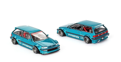 1/64 Kaido House x Mini GT Honda Civic (EF) Kaido Works V1 (Tahitian Green) Diecast Car Model