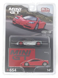 CHASE CAR 1/64 Mini GT McLaren F1 (Chrome Silver with Red Wheels) Diecast Car Model