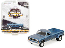 1989 Dodge Ram D-350 Dually Pickup Truck Twilight Blue Metallic and Ice Blue Metallic "Dually Drivers" Series 14 1/64 Diecast Model Car by Greenlight