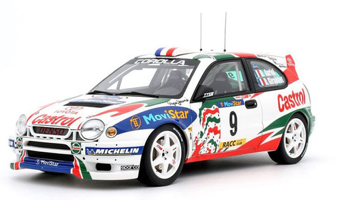 Miniature Altaya Toyota Corolla WRC Rallye Monte Carlo 1998 - Échelle 1:43, Couleur Blanc, Pilote Sainz, Comme Neuf Sous Blister