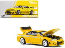 GTR Nismo 400R RHD (Right Hand Drive) Yellow 1/64 Diecast Model Car by Pop Race