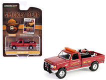 1990 Ford F-250 Pickup Truck with Fire Equipment Hose and Tank Red "Carelessness Kills Tomorrow's Trees Too! Prevent Forest Fires!" "Smokey Bear" Series 3 1/64 Diecast Model Car by Greenlight