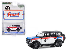 2022 Ford Bronco Black Diamond #68 "Summit Racing" White with Red Stripes Black Top and Blue Hood "Hobby Exclusive" Series 1/64 Diecast Model Car by Greenlight