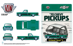 1/64 M2 Machines 1978 Chevrolet Silverado 30 (Green) Diecast Car Model