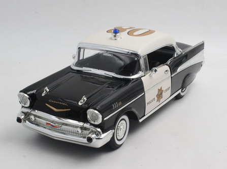 1/18 1957 Chevrolet Chevy Bel Air Belair Police Car Diecast Car 