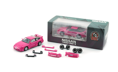 1/64 BM Creations Nissan Silvia 180SX (Metallic Pink) Diecast Car Model