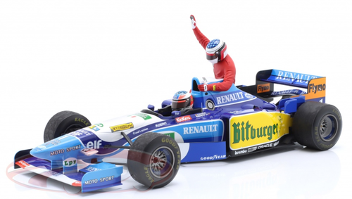 1/18 Minichamps 1995 Formula 1 Michael Schumacher Benetton B195 #1 5th  Canadian GP with Jean Alesi Ride Car Model