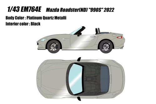 1/43 Make Up 2022 Mazda MX-5 Roadster (ND) 990S (Platinum Quartz