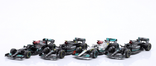 1/43 BBurago 4-Car Set 2021-2023 4-Car Set Mercedes-AMG Petronas