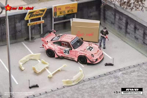1/64 Star Model Porsche 911 993 RWB Der Truffel Jager Pink Pig