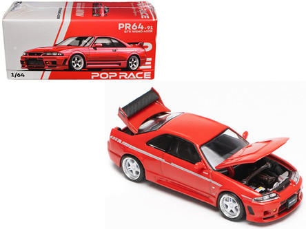 1/64 Poprace GTR Nismo 400R RHD (Right Hand Drive) Red Diecast Car
