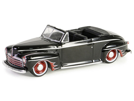 1947 Ford Deluxe Convertible Lowrider Black wit h Red Graphics