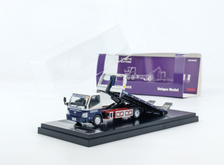 1/64 Unique Model & Tiny Hino 300 Dutro Flatbed Tow Truck Diecast