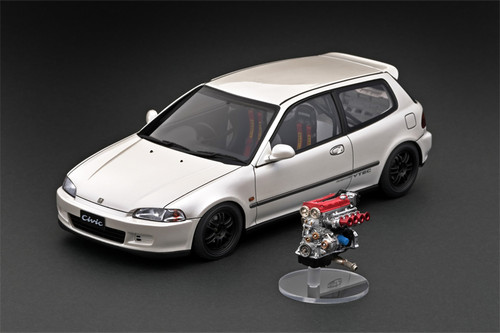 ミニカー Tarmac Works 1/18 HONDA civic eg6 Tarmac Works 1:18 Honda Civic EG6 Spoon Group A racing white