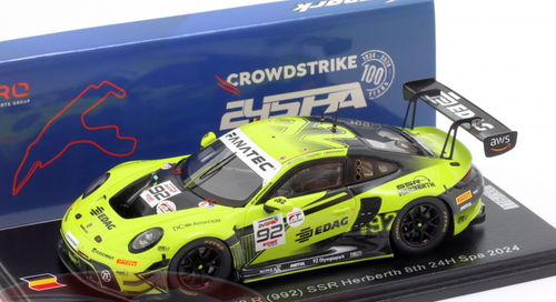 1/43 Spark Porsche 911 GT3 R (992) No.92 SSR Herberth 8th 24H Spa