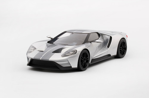 Miniature Ford GT – Top Speed 1/18, Noir Mat Avec Bande Orange Competition, Résine