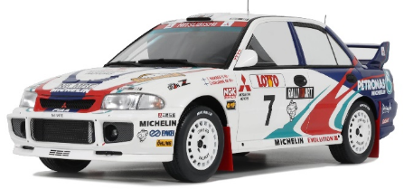 1/18 OTTO Mitsubishi Lancer EVO III GR.A (White) T.Makinen Rally