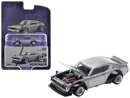 1/64 Poprace Nissan Skyline KPGC110 Kenmeri (Silver) Diecast Car