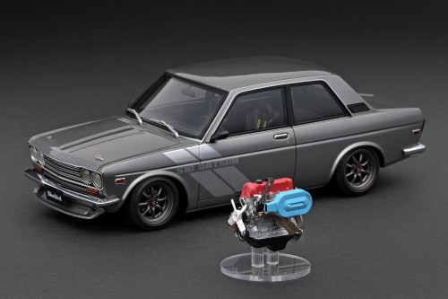 1/18 Ignition Model Datsun Bluebird (510) (Gun Metallic Grey