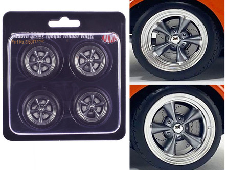 U-8 Smooth Spoke Torque Thrust Wheel and Tire Set of 4 piece for 1/18