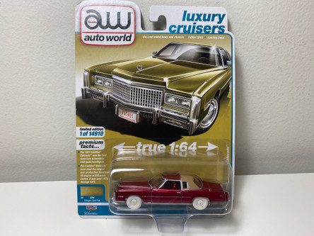 CHASE CAR 1/64 Auto World 1975 Cadillac Eldorado (Dark Red with