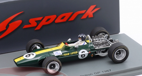 スクーデリア 1/43 Spark Lotus 49 No.6 British GP 1967 Graham Hill Car Model