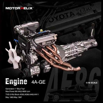 1/18 Motorhelix Toyota AE86 Engine 4A-GE Model - LIVECARMODEL.com