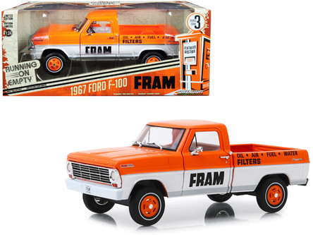 1967 Ford F-100 Pickup Truck Orange and White 