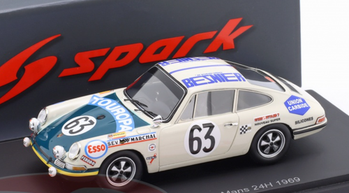 1/43 Spark Porsche 911T No.63 Le Mans 24H 1969 R. Mazzia - P