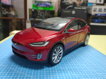 Full Customization of 1/18 Official Dealer Edition Tesla Model X P100D (Red) Full Open Diecast Car Model