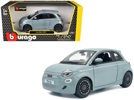 1/24 BBurago 2023 Fiat 500e (Light Blue) Diecast Car Model