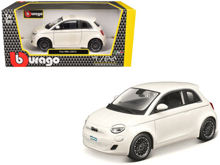 何でも揃う Fiat 2023 500e Bburago by Car Model Diecast 1/24 White スポーツ選手