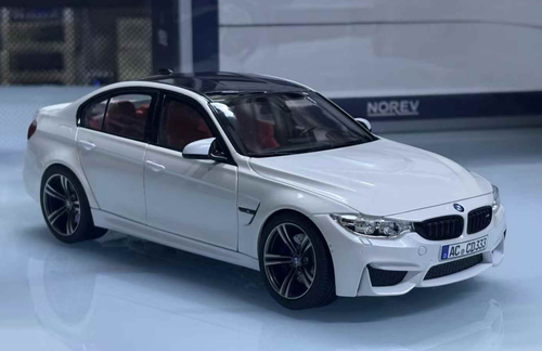 1/18 Norev 2015-2019 BMW M3 (White with Red Interior) Diecast Car