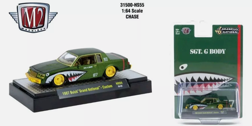 M2 1987 ビュイック・グランドナショナル - カスタム(チェイスカー) CHASE CAR 1/64 M2 Machines 1987 Buick Grand National Shark Mouth