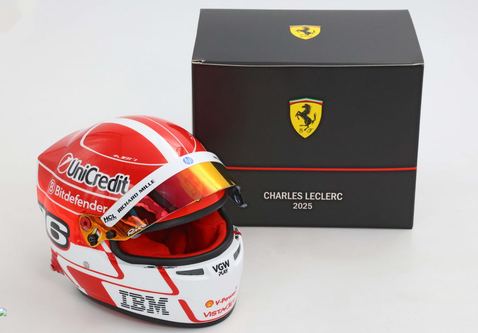 のの 1/2 Bell 2025 Formula 1 Ferrari #16 Charles Leclerc Helmet Model