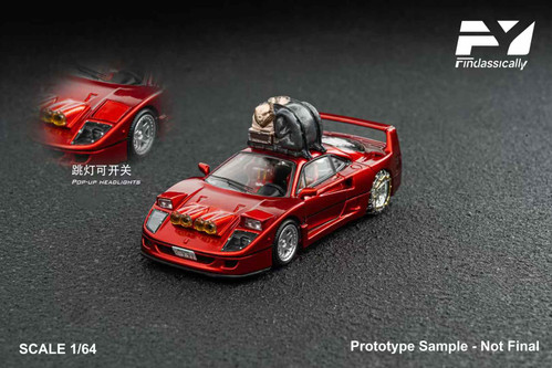 1/64 Finclassically Ferrari F40 Snow Edition (Red) Diecast Car