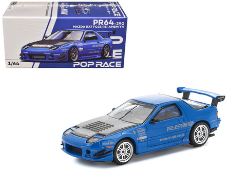 1/64 Poprace Mazda RX-7 RX7 (FC3S) Reamemiya (Blue) Diecast Car