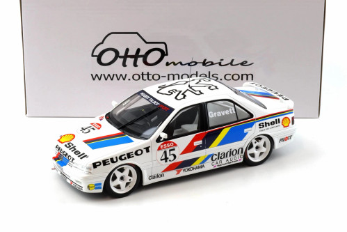 1/18 OTTO 1992 Peugeot 405 MI16 BTCC #45 R. Gravett Car Model