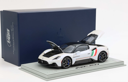 1/18 BBR Maserati MC20 ((Bianco Audace White with Italian Flag
