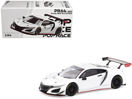 1/64 Poprace Top Honda NSX GT3 EVO22 (White) Diecast Car Model