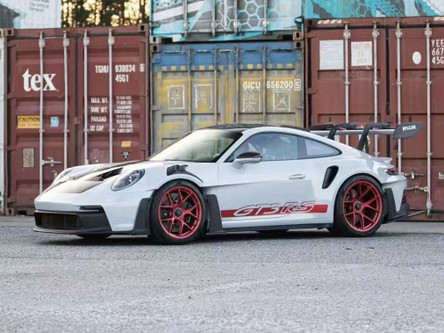 1/64 HH Model Porsche 911 992 GT3 RS (White with Red Wheels) Car