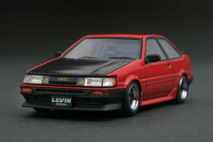 1/43 IG Ignition Model Toyota Corolla / Levin (AE86) GT Apex (Red w/ Black Hood) Car Model IG0469