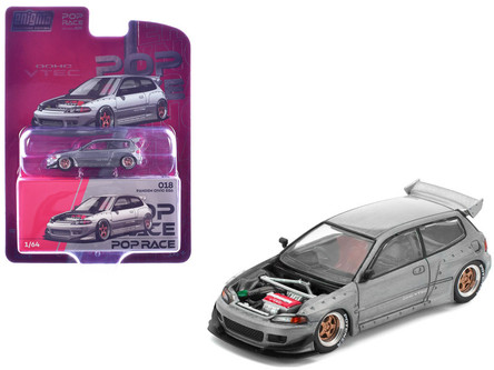 ミニカー Poprace 1/64 Honda PANDEM CIVIC EG6 1/64 Poprace Honda Pandem Civic EG6 V1.5 (Raw Metal Silver
